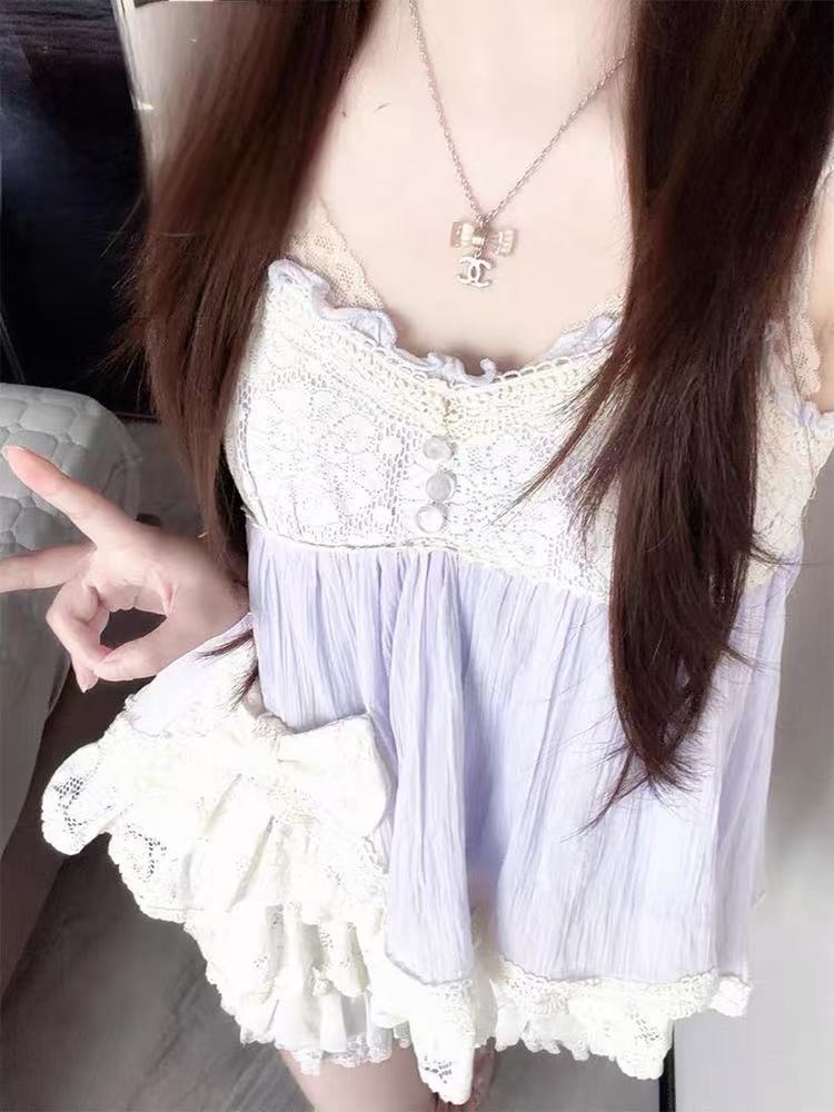 ชุดเซ็ต 2 ชิ้นสไตล์วินเทจญี่ปุ - Elastic Lace Trim บทวิจารณ์และราคา