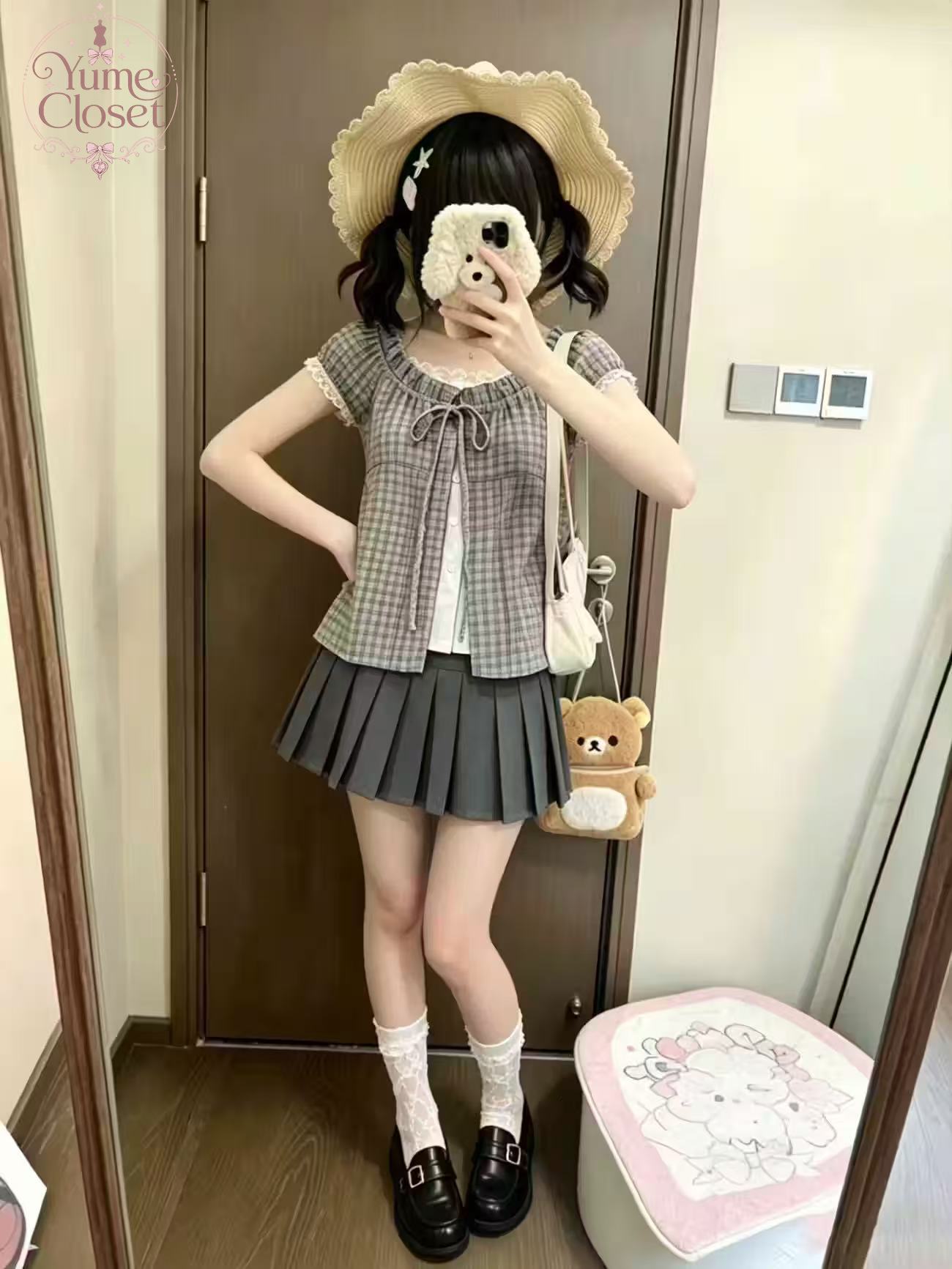 ชุดเซ็ต 2 ชิ้นลายสก็อตวินเทจญี - Elastic Lace Trim บทวิจารณ์และราคา
