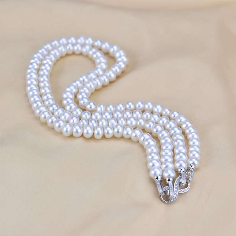 น้ำจืดแท้2020สร้อยคอไข่มุก8-9ม - Pearl Trim Chain บทวิจารณ์และราคา