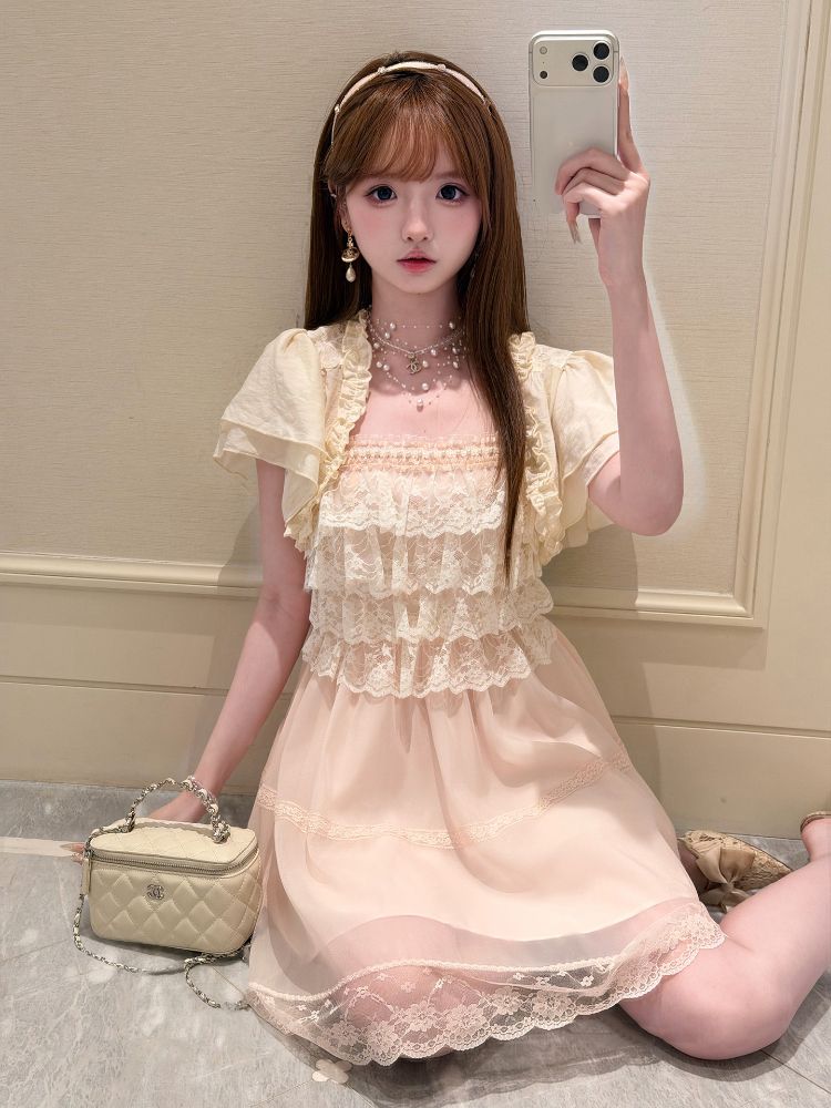 ชุดเดรสสไตล์โลลิต้าหวานๆ แบบวิ - Elastic Lace Trim บทวิจารณ์และราคา