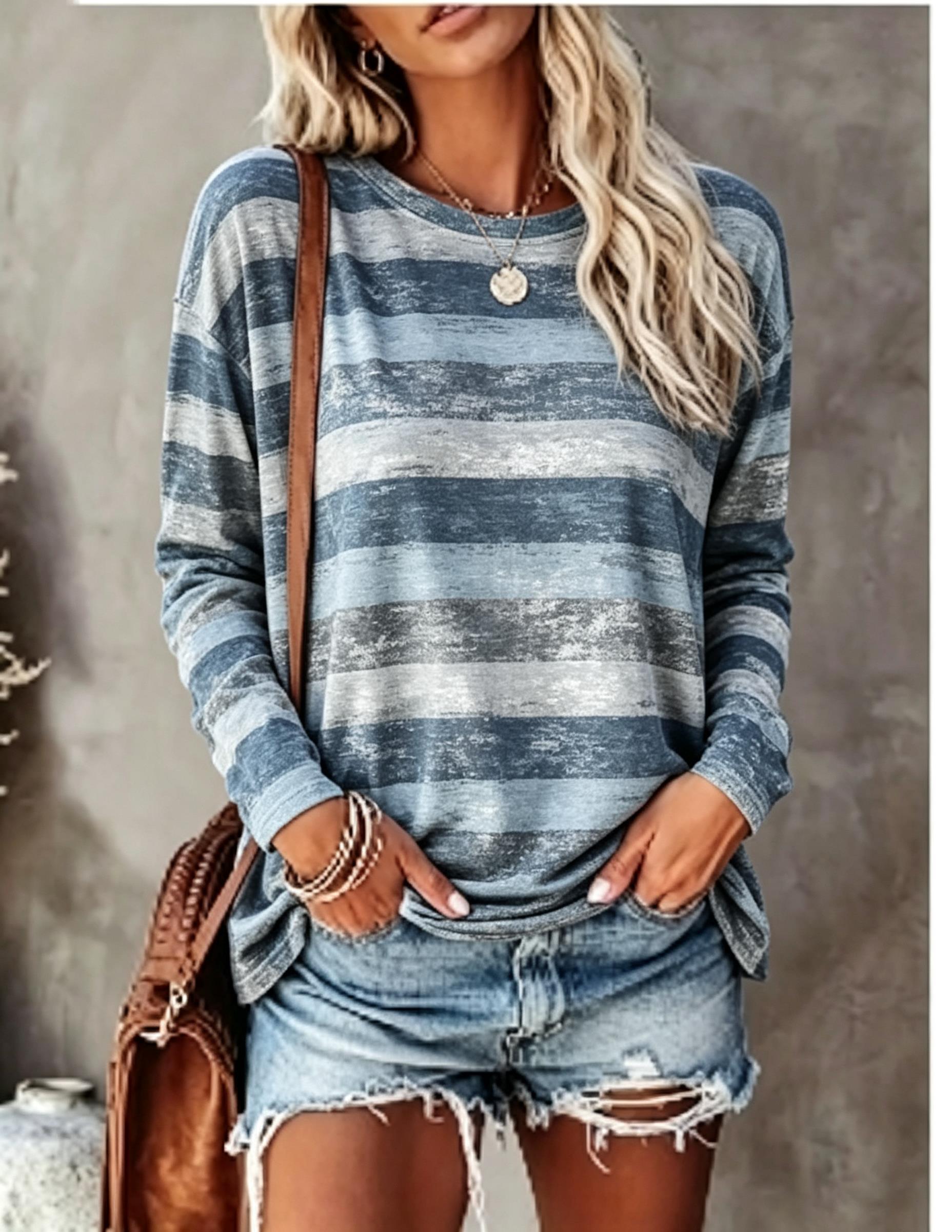 เสื้อยืดแขนยาวผู้หญิง สไตล์วิน - Embellish Knit บทวิจารณ์และราคา