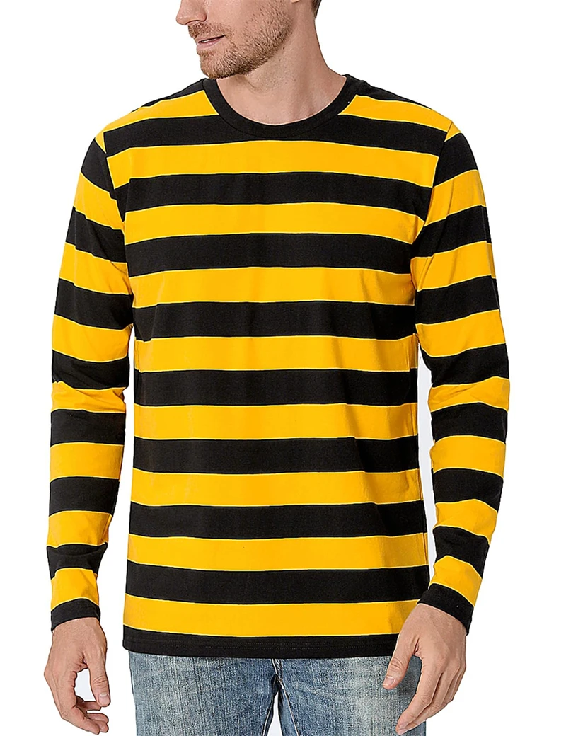 เสื้อยืดแขนยาวผู้ชาย ลายทางตัด - Embellish Knit บทวิจารณ์และราคา