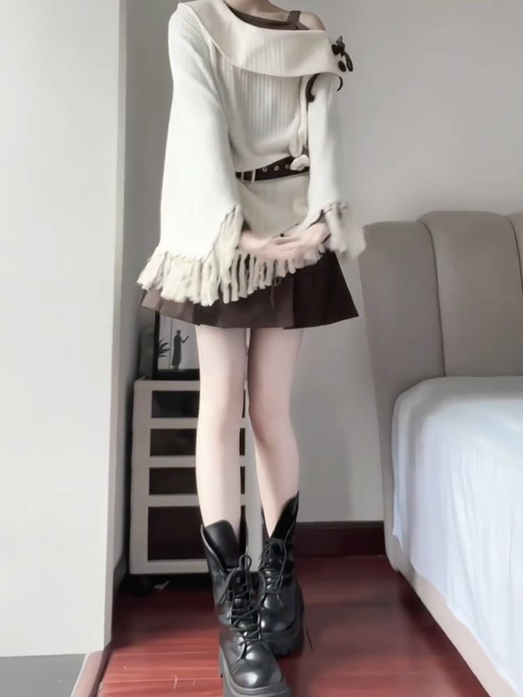 ชุดเซ็ต 2 ชิ้นสไตล์วินเทจญี่ปุ - Tassel Fringe Trim บทวิจารณ์และราคา