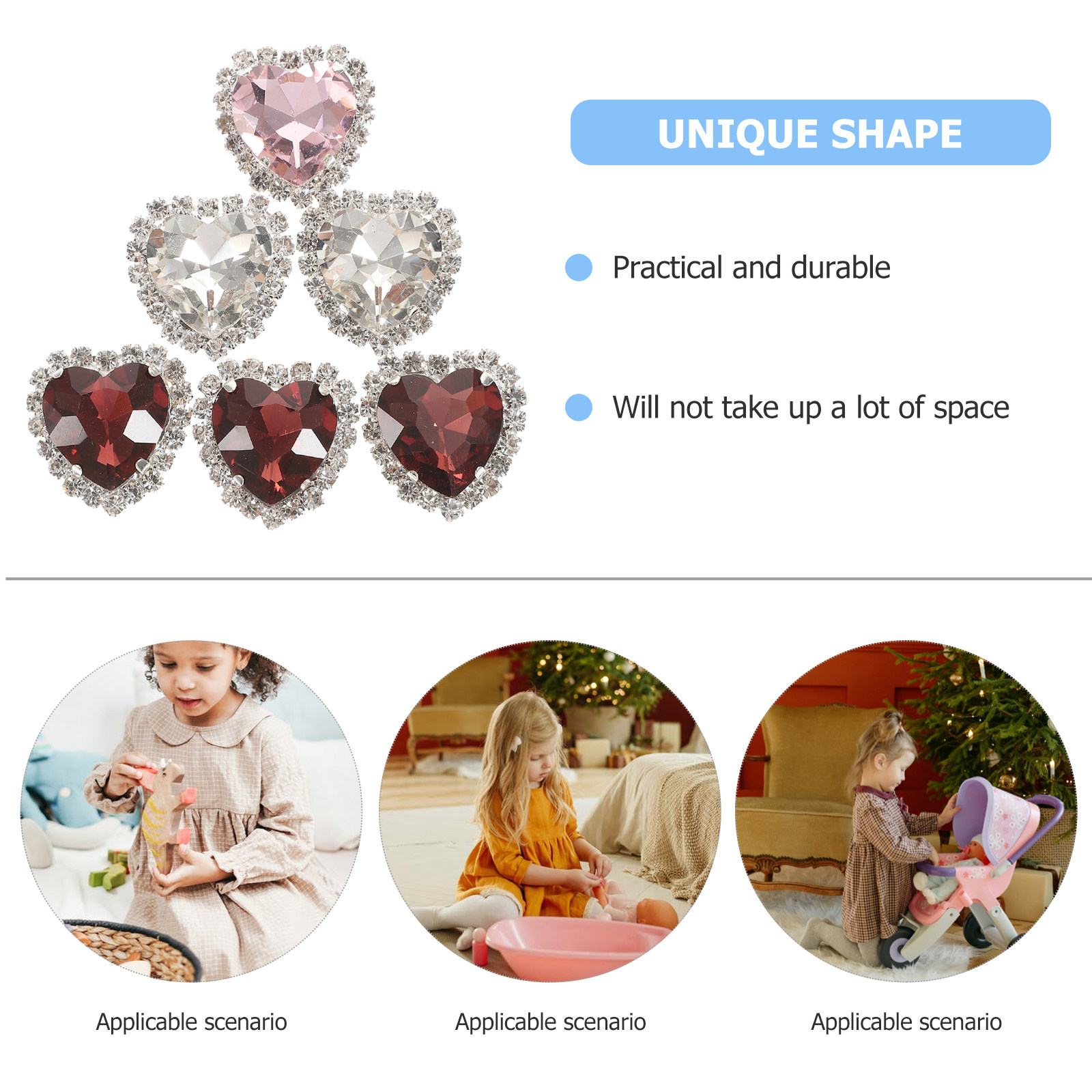 30 ชิ้น เพชรเทียมรูปหัวใจสำหรั - Embellishment Glue Craft บทวิจารณ์และราคา
